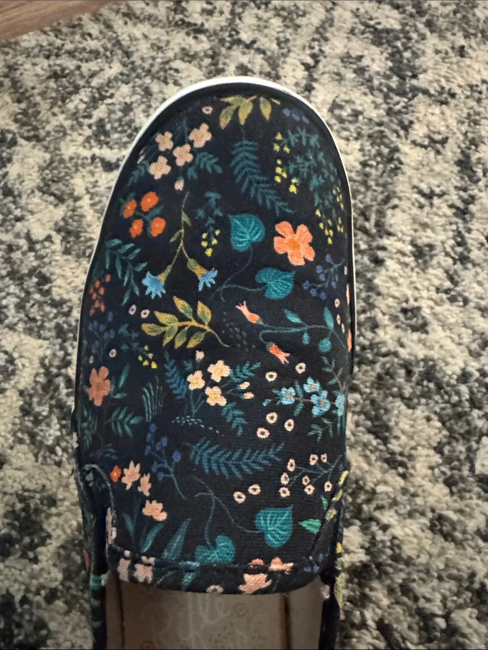 Keds Black Floral Slip-On Canvas Sneakers